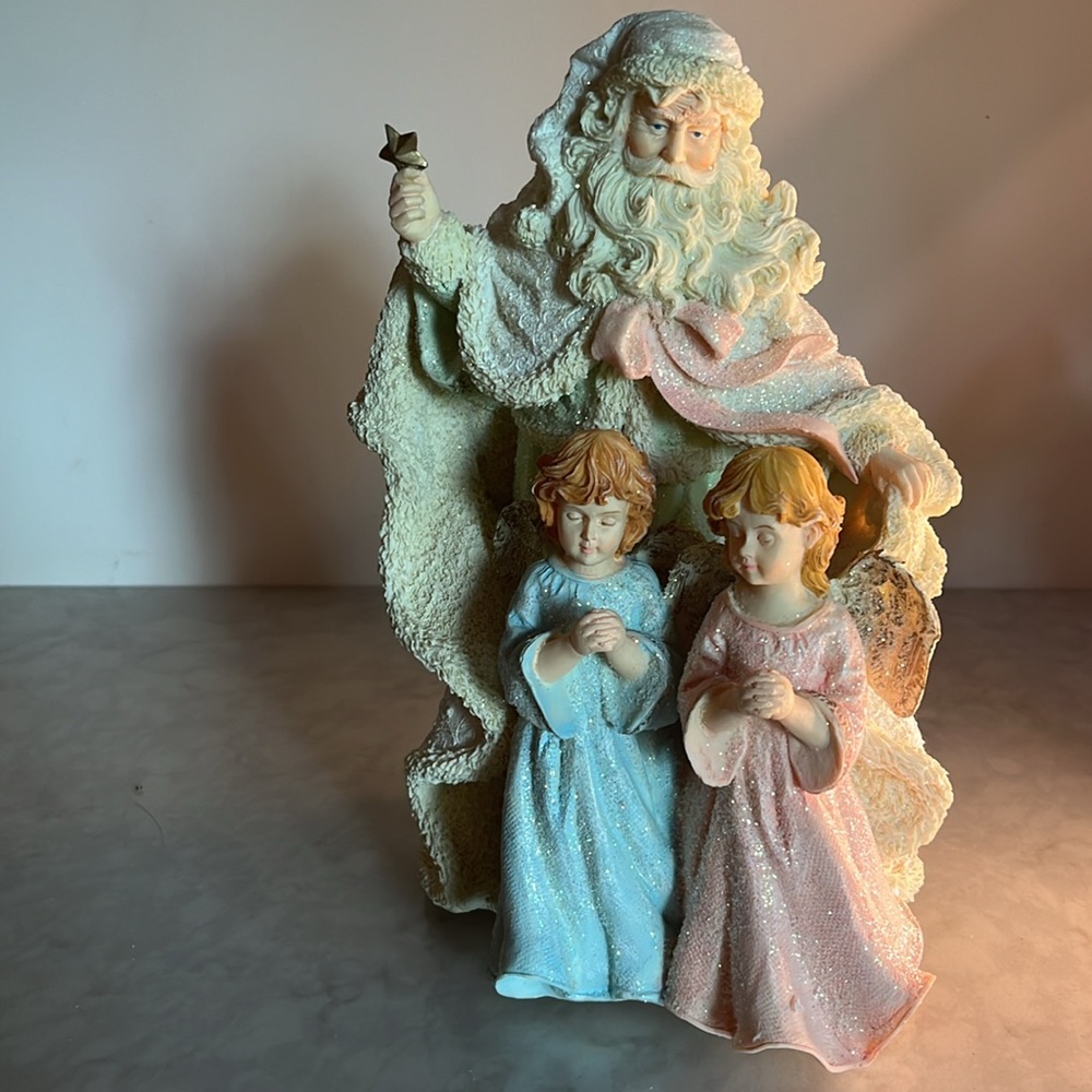 Roman Inc. Vintage Musical Santa and angels statue plays Silent Night 19…